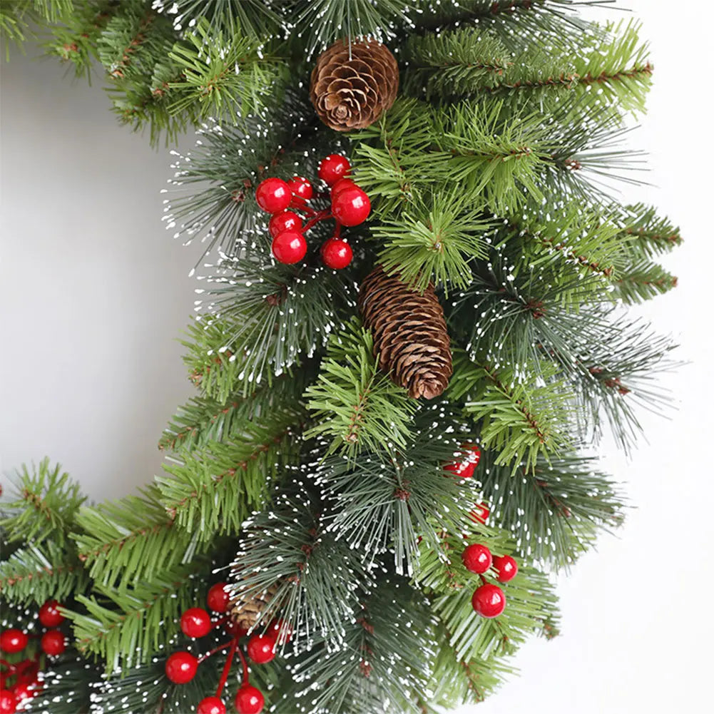 Christmas Hanging Garland Decorative Lighting Simulation Wreath Festival Theme Multifunctional Party New Year Decor Props Zpaxo