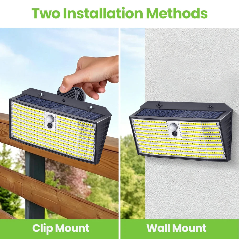 Clip on Solar Lights 176/418LED Solar Fence Lights 3 Lighting Modes Outdoor Waterproof IP65 Solar Lights For Yard Garden Camping Zpaxo