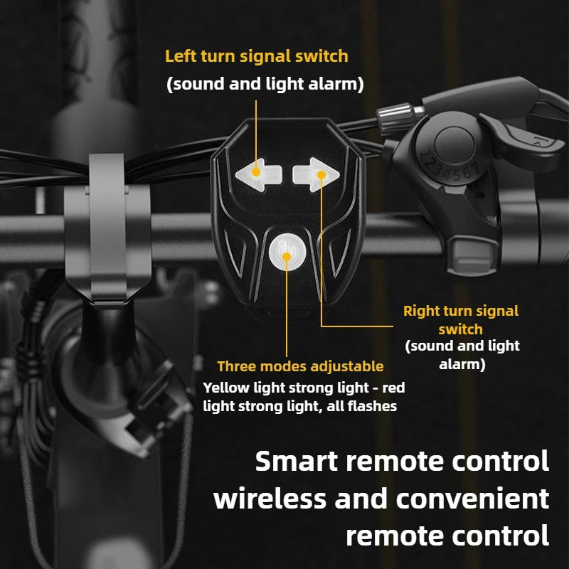 Creative Bicycle Taillights Wireless Remote Control Detachable Mountain Bike Turn Signals USB Charging Mountain Bike Accessories Zpaxo
