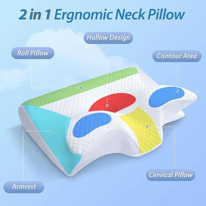 Memory Foam Cervical Pillow 1 Ergonomic Contour Orthopedic Neck Zpaxo