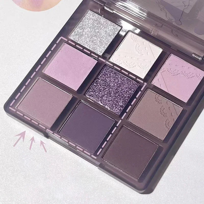 Pearlescent Matte Grey Purple Eye Shadow Punk Smoke 9 Colors