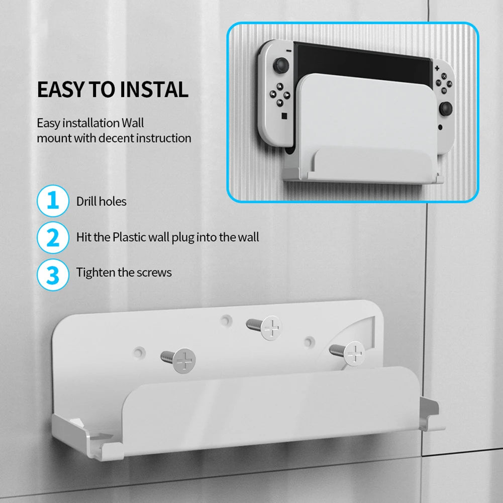 Game Console Wall Mounted Holder Bracket Fit for Nintendo Switch/for Nintendo Switch OLED Host TV Box Wall Mount Storage Rack Zpaxo