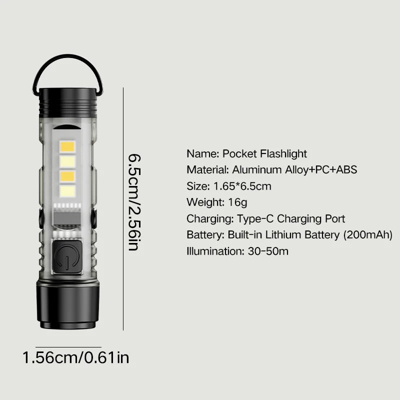 Mini Keychain Light Multifunctional Outdoor Portable Work 5050