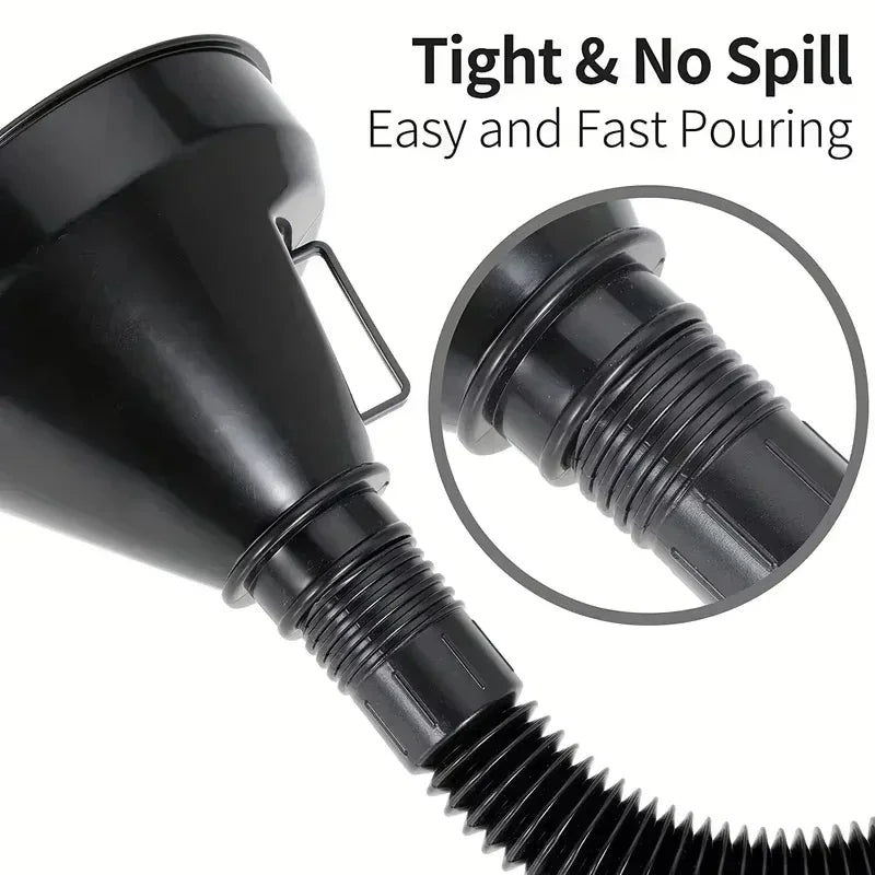 Flexible Automotive Fuel Funnel – Spill-Proof Wide Mouth