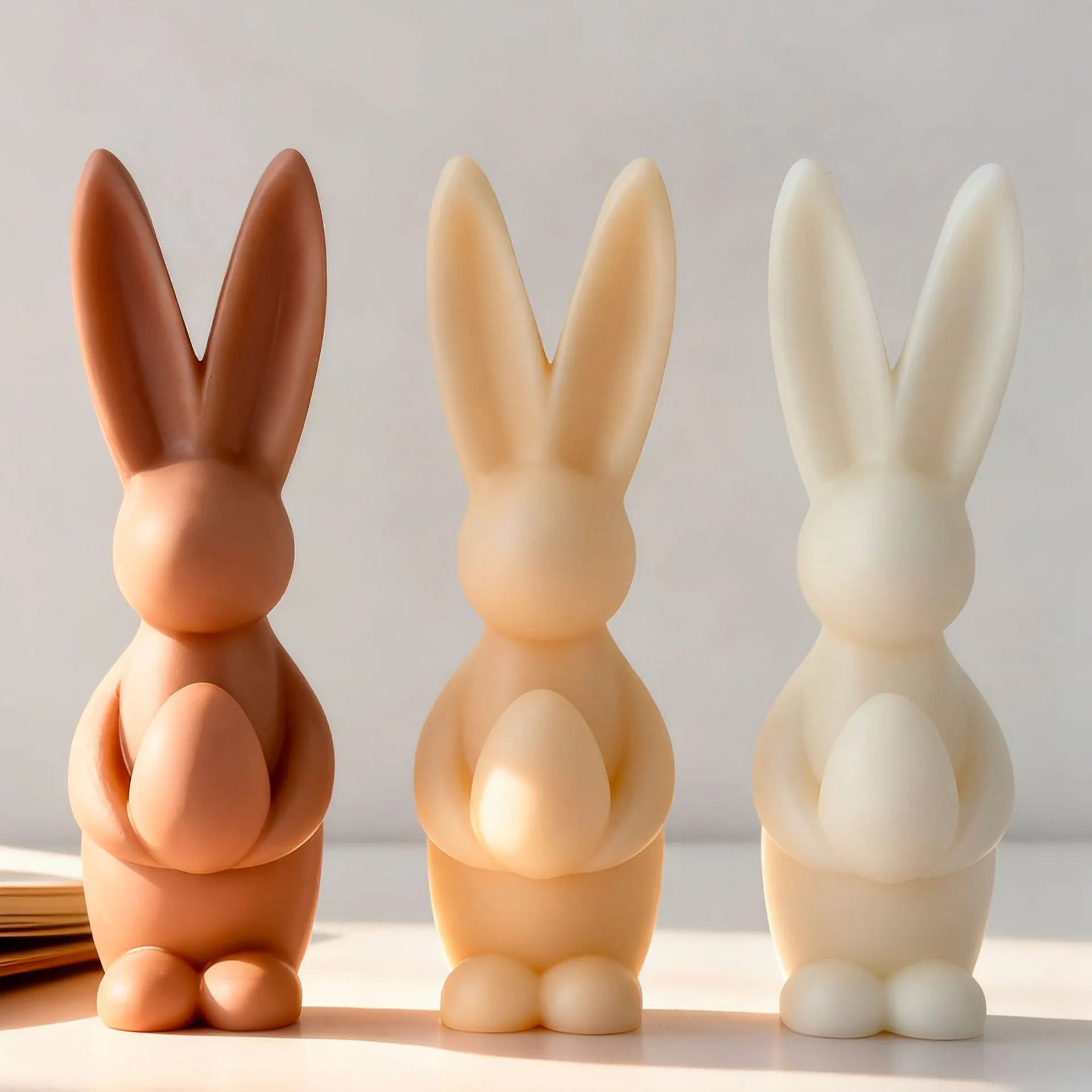 Easter Bunny Candle Silicone 3D Rabbit Bunny Egg Heart Aromatherapy Soap Gypsum Plaster Ornament Gift Mould Home Decor Zpaxo