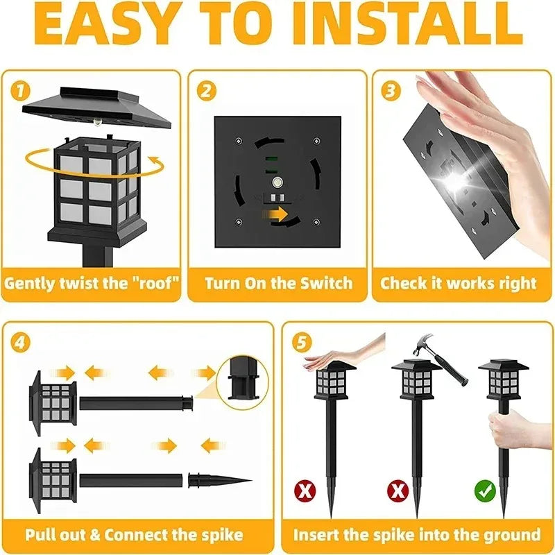 1 Solar Pathway Garden Lights Outdoor Waterproof Landscape Yard Patio Zpaxo