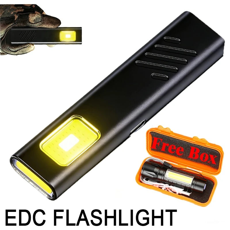 Mini COB LED Keychain Flashlight USB-C Rechargeable Pocket Light