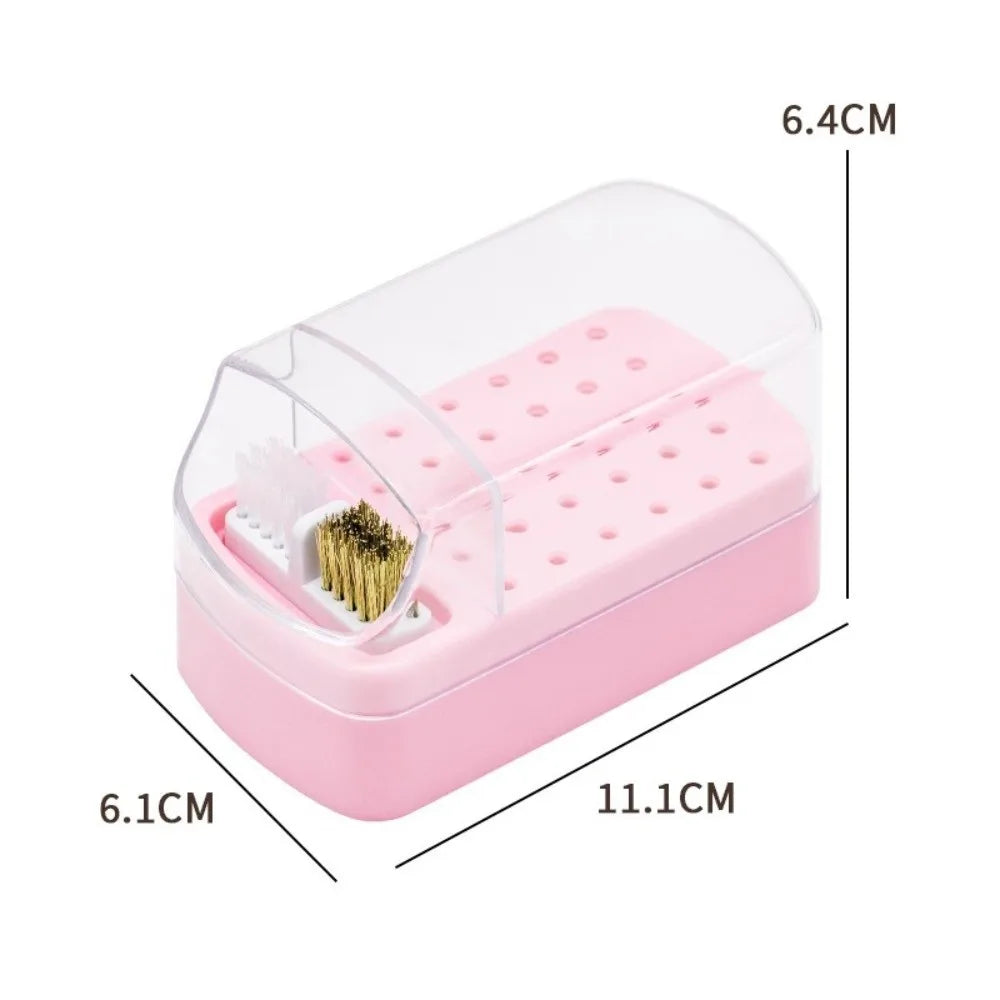 New 30 Holes Nail Drill Bits Organizer Box Acrylic Nail Salon Nail Art Display Stand Nail Art Drill Bit Holder Home Nail Art Zpaxo