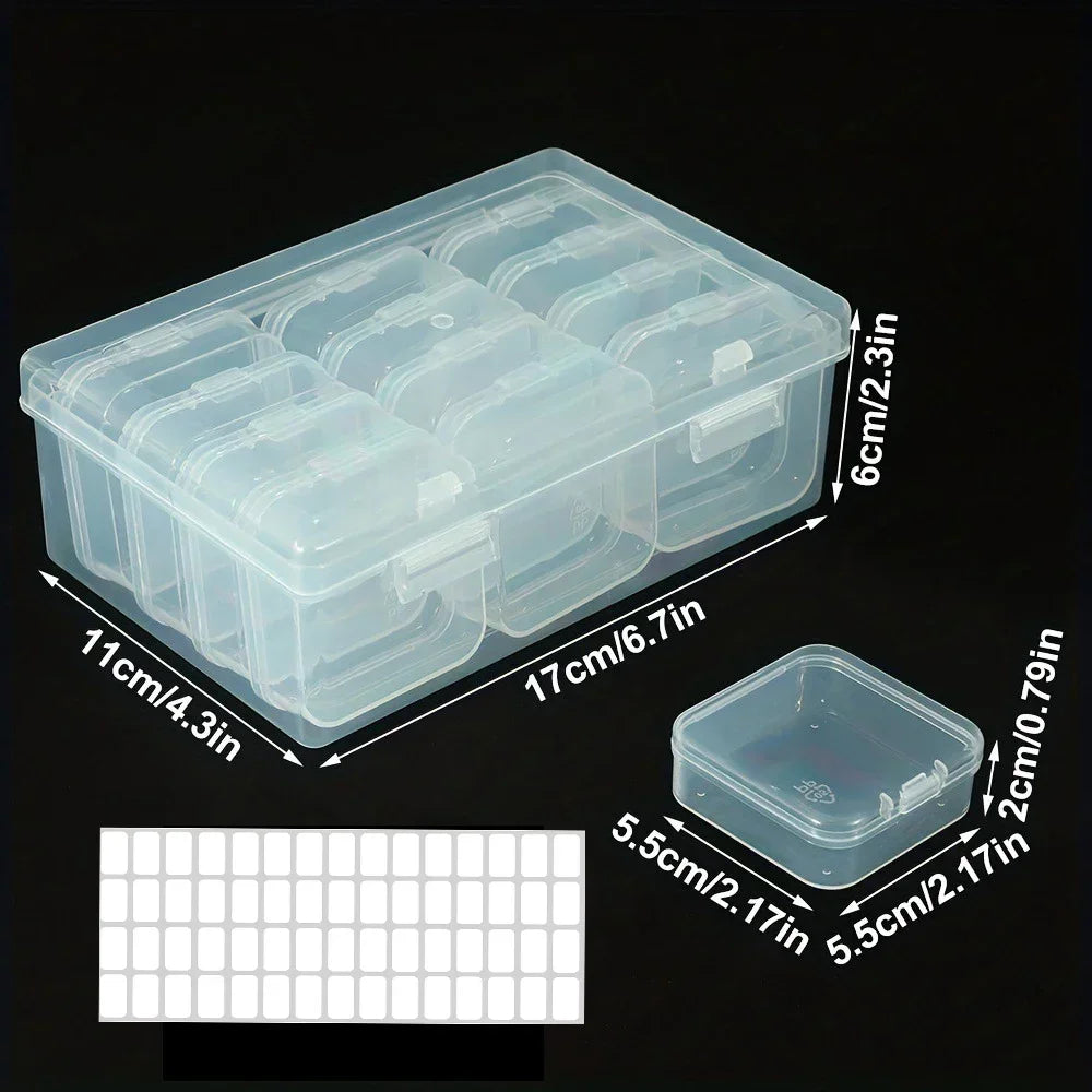 Jewelry Storage Boxes Set 4/12/15/30 Grids Multifunctional Storage Box DIY Craft Accessories Craft Storage Bead Organizer Box Zpaxo 12 Grids