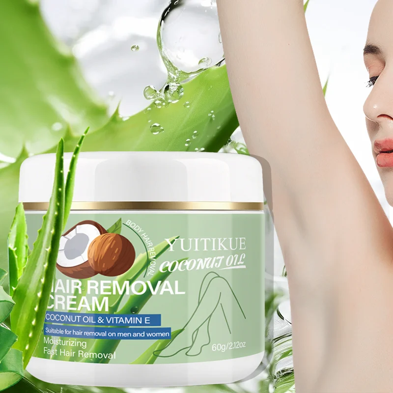 YUITIKUE Gentle Hair Removal Cream – Coconut Oil, 60g Hair Removal Cream Zpaxo