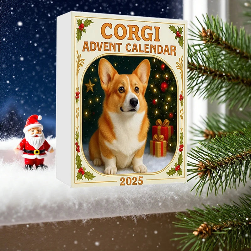 Coigi Advent Calendar 2025, 24 Days Countdown With Cute Corgi Mini Ornaments, Dog-Themed Christmas Decoration Set For Home Décor Zpaxo