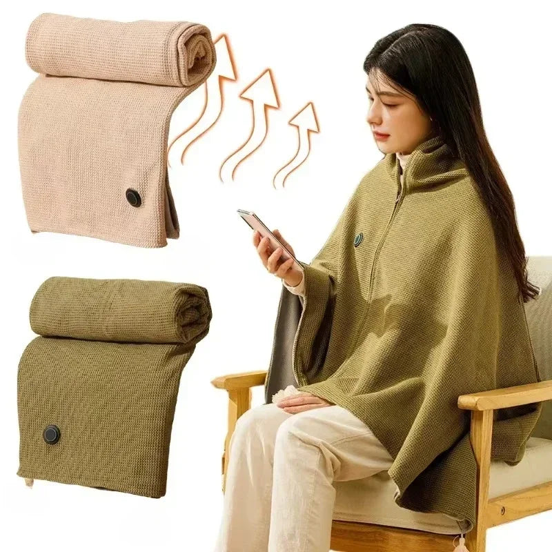 USB Electric Heated Blanket – 3 Heat Levels, Wearable & Washable Heated Blanket Zpaxo