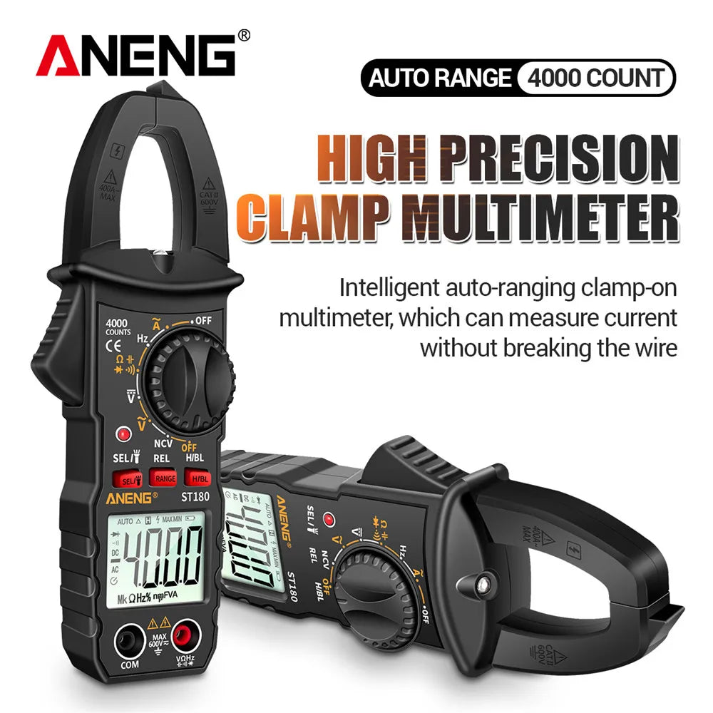 ANENG ST180 AC Current Clamp Meter Digital 4000 Counts Multimeter