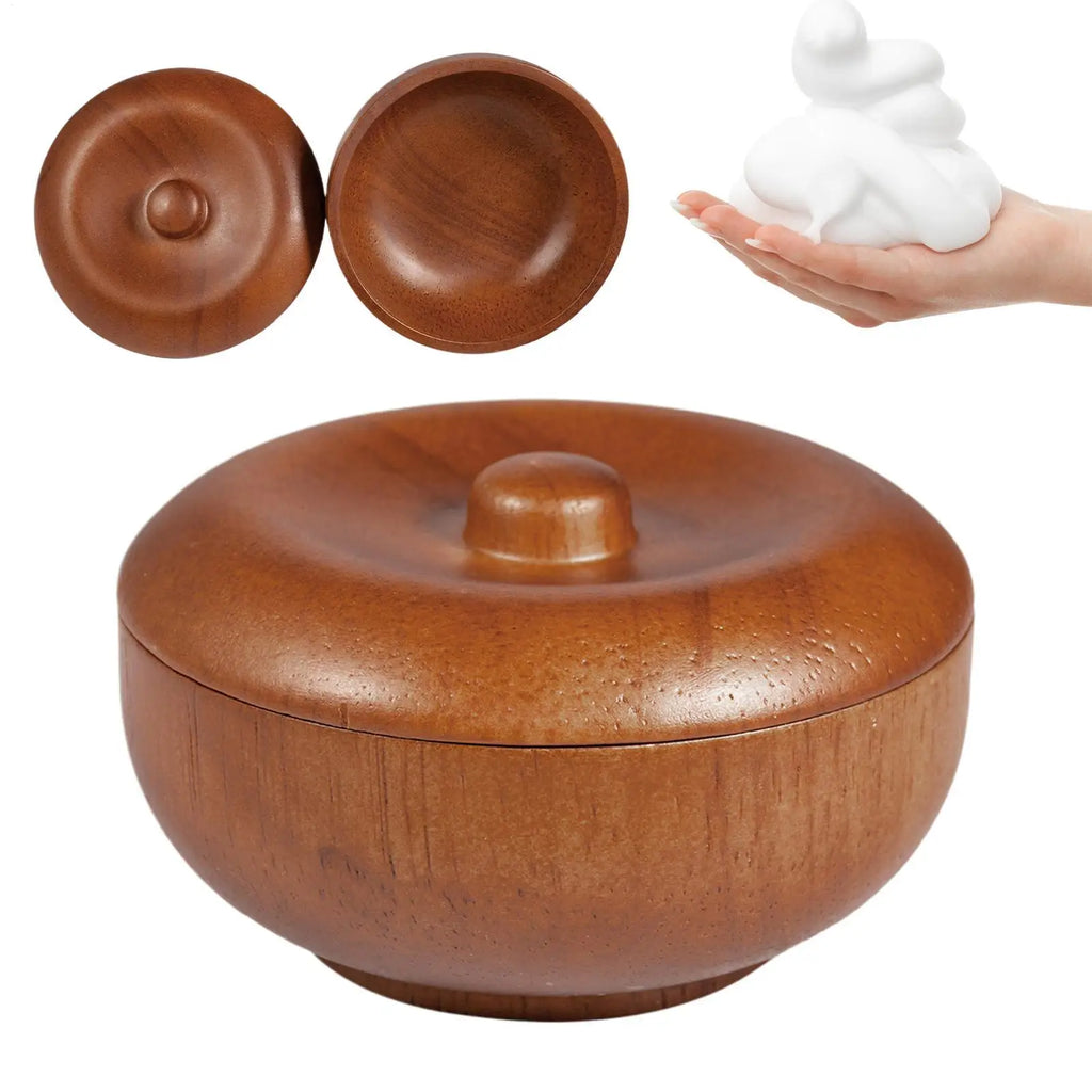 Wooden Shaving Bowl with Lid – Lather & Cream Holder Shaving Bowl Zpaxo