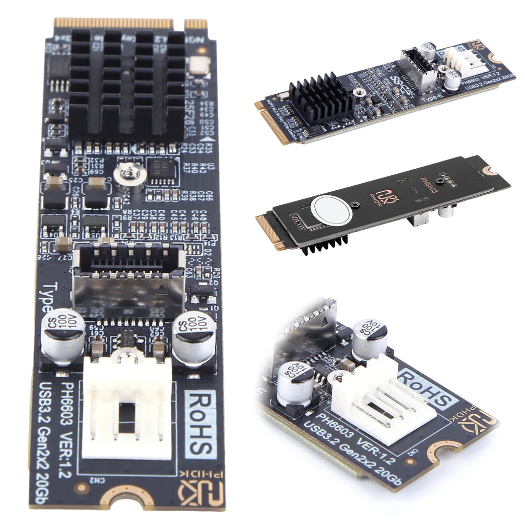M 2 NVME MKEY USB3 Adapter 20Gbps Speed M2 Key PCIe Front Panel