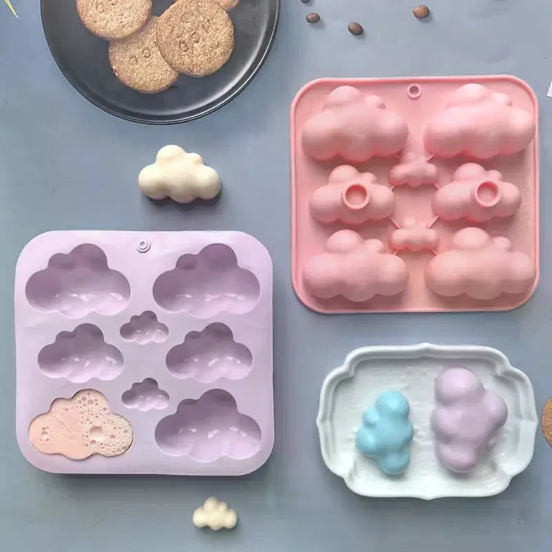 8-Cavity Cloud Shaped Silicone Candy Mould Chocolate Pudding Dessert Cake Baking Mould Kitchen Tool Candle Soap Making Zpaxo