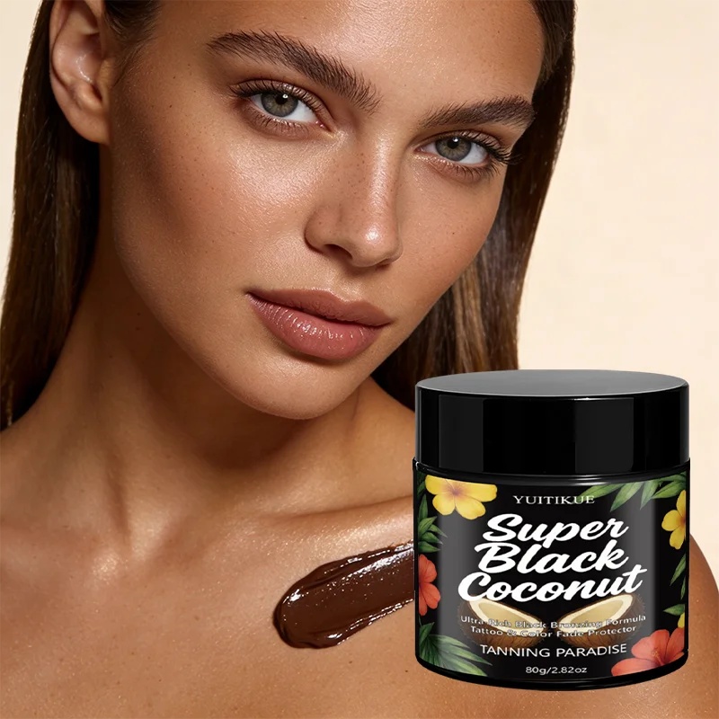 YUITIKUE Super Black Coconut Tanning Cream | Bronzing 80g Self Tanner Cream Zpaxo