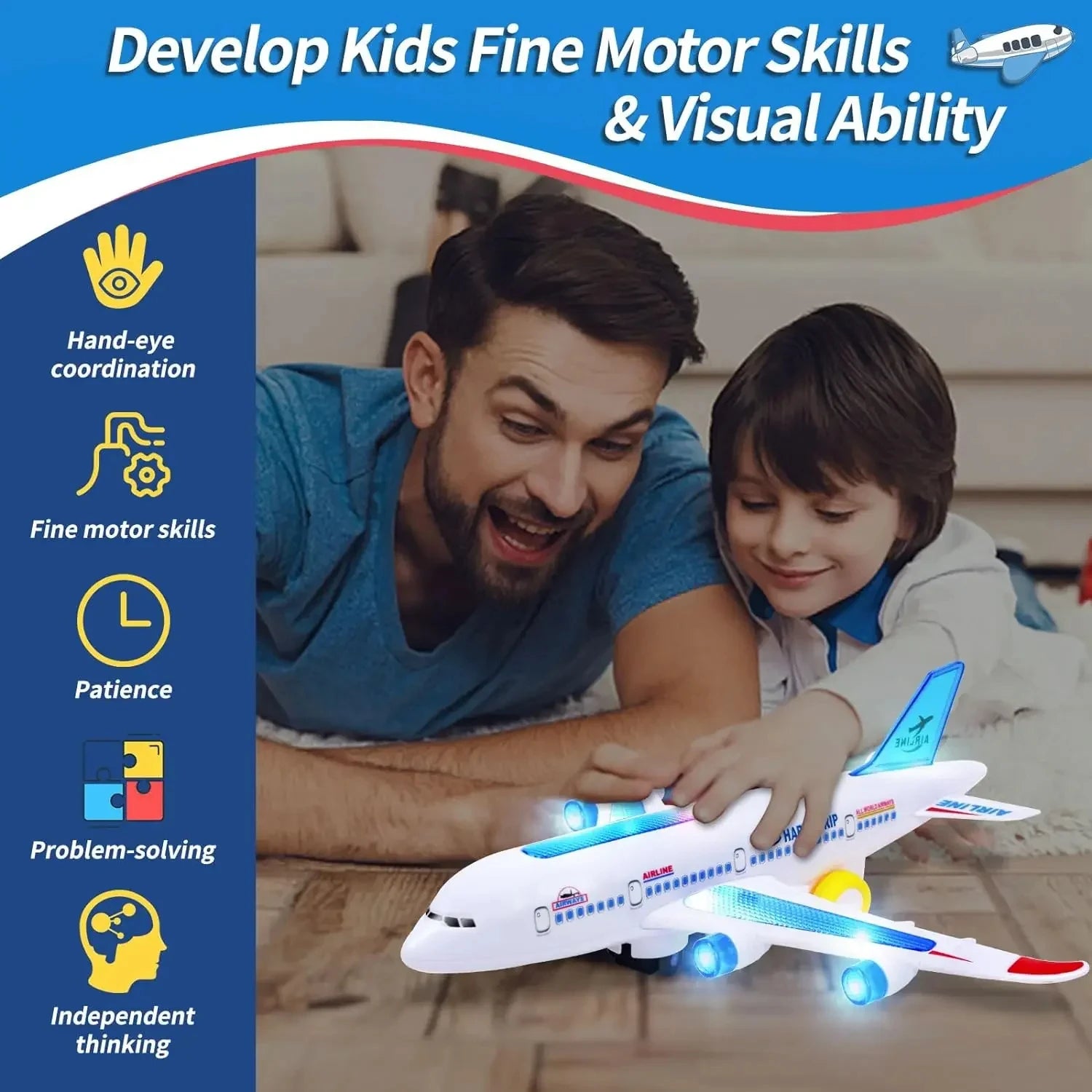 Plane Educational Toy Children Electronic Aeroplane Music Autopilot