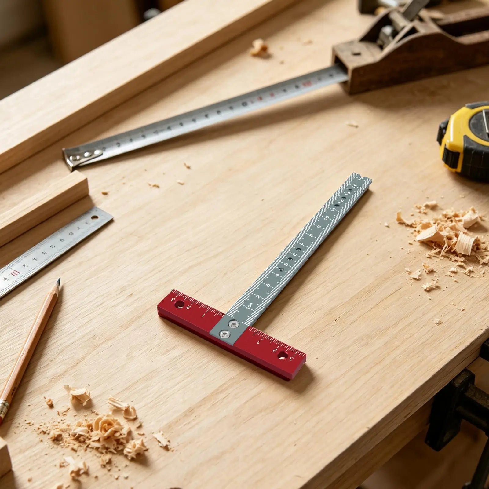 Woodworking Ruler Right Angle T Shape Positioning Marking Tool