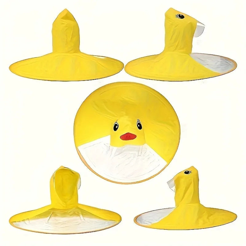 Cute Duck Umbrella Cap Open Close Design Yellow Duckling Theme