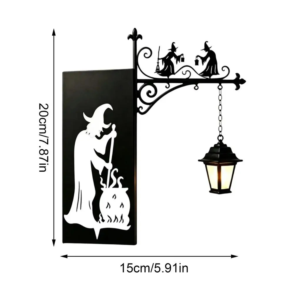 Bookshelf Lantern Halloween Witch Theme Decorative Bookcase Light