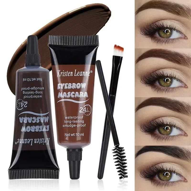 Natural 6 Colors Liquid Dyeing Eyebrow Cream Waterproof Durable Brown