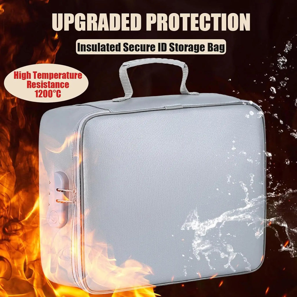 Fireproof Document Box 1200C Heat Insulated Safe Storage Case Fireproof Safe Box for Archive Passport Certificates Laptop Zpaxo