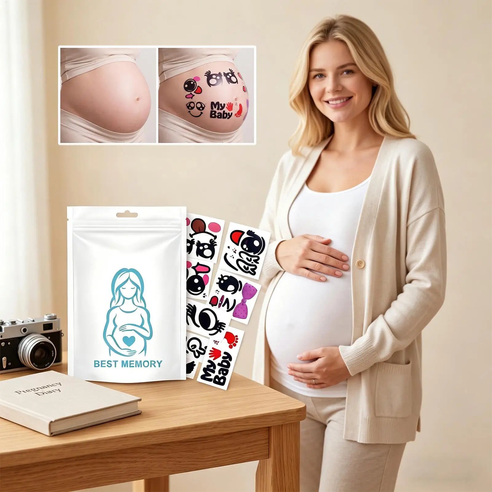 Pregnancy Belly Stickers 10 Sheets Bump Decals Pregnancy Bump Stickers For Couples Shower Growth Keepsake Photography Expectant Zpaxo