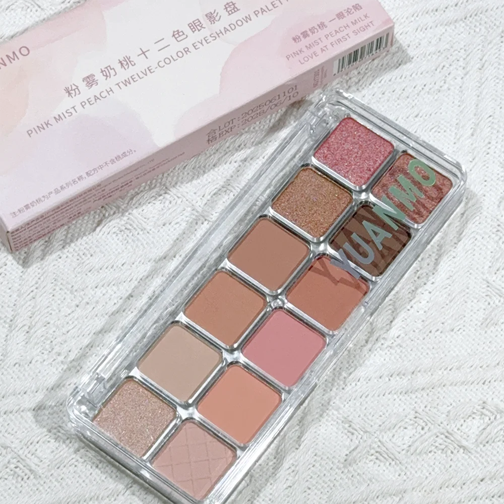 12-color pink eyeshadow palette - matte and shiny versions, suitable for both day and night, for dates and commutes, pink makeup Zpaxo
