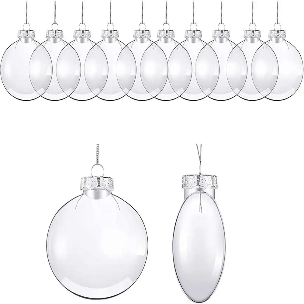 Clear Oval Plastic Ball Ornaments | DIY Paintable Xmas Globes