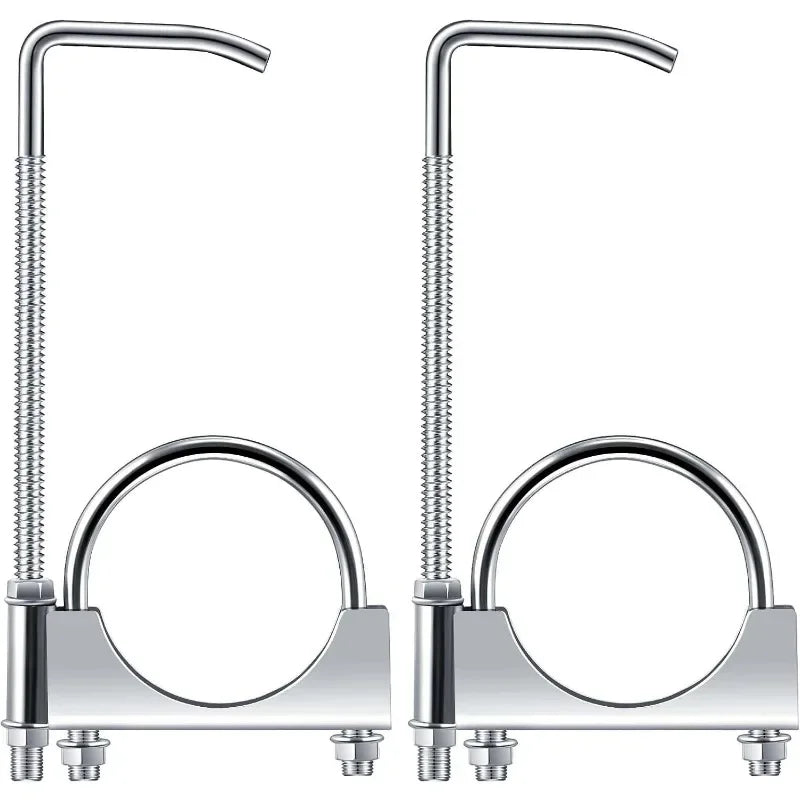 2.5" Exhaust Clamp with Hanger – Galvanized Muffler Clamp 2-Pack