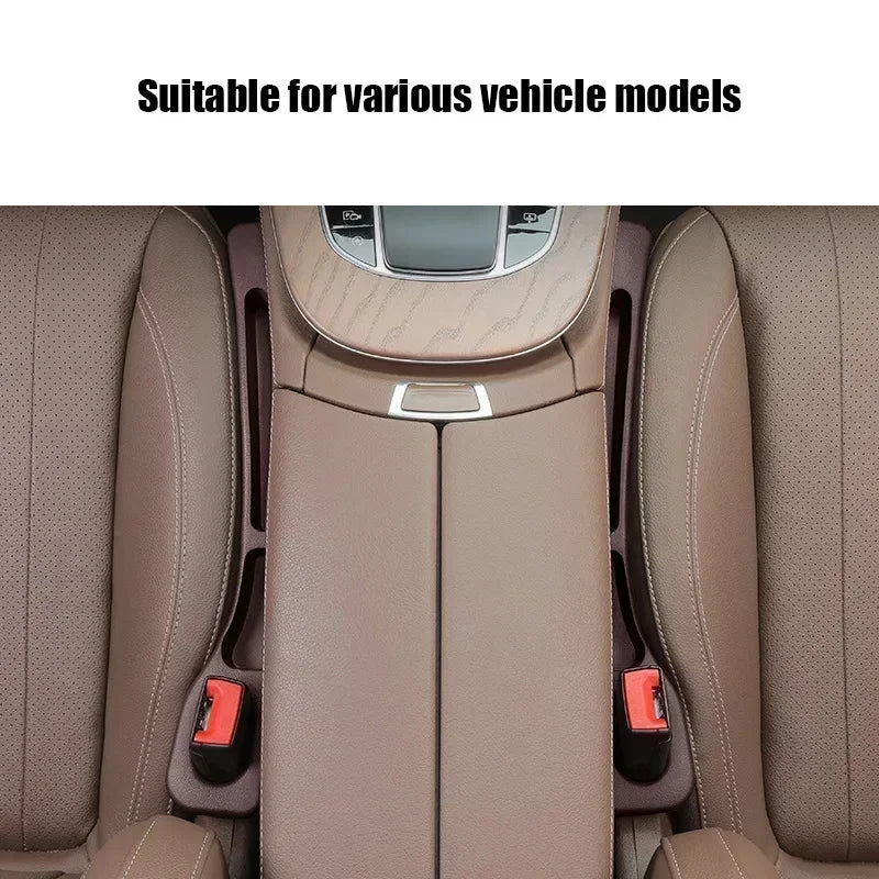 2Pcs Car Seat Gap Filler Organizer PU Waterproof Universal Car Seat Gap Anti-leak Stopper Strip 2Slot Seat Gap Storage Organizer Zpaxo