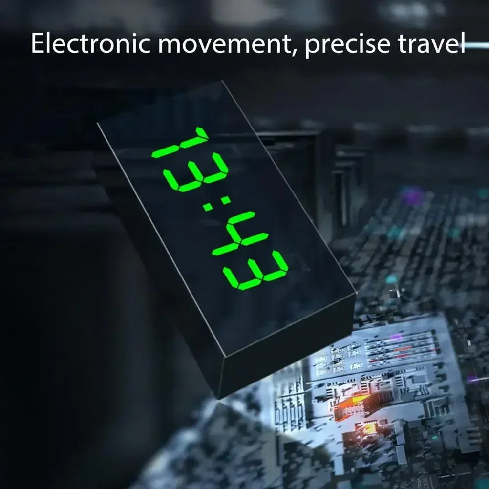 Solar Powered Digital Car Clock – Auto Brightness Stick-On