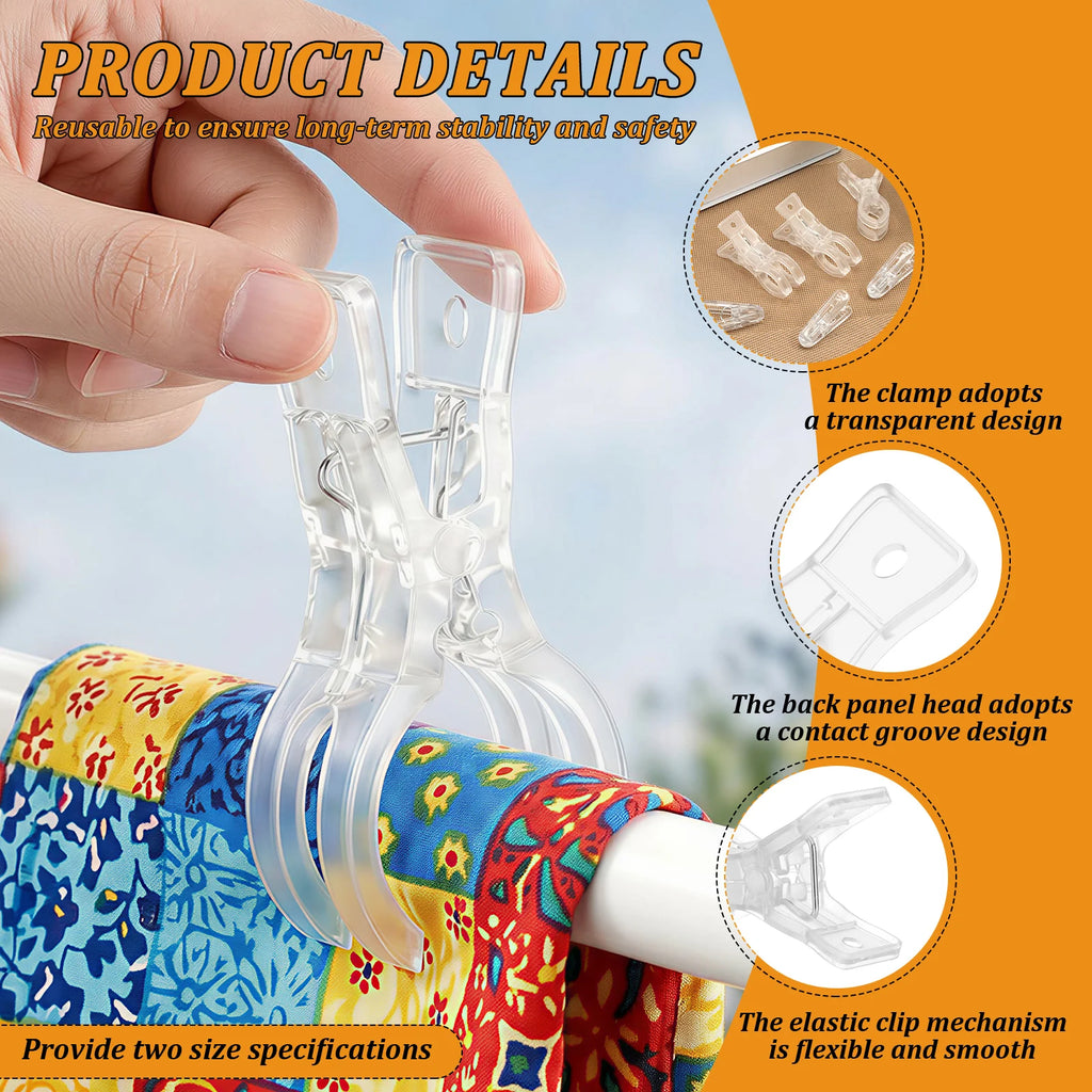 25Pcs Transparent Plastic Clips Balloon Arch Clips Backdrop Clamps, Spring Clamps For Party Decoration Crafts And Photography St Zpaxo