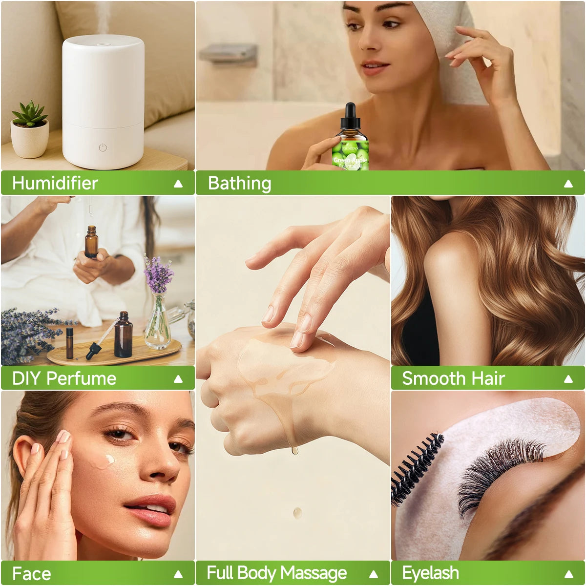 Green apple essential oil natural fragrance, is suitable for body massage treatments ,hair care anddiffuser Zpaxo