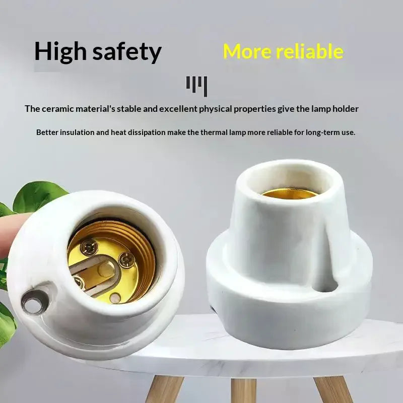 1Pcs Lighting Fittings E27 Holder Outdoor Engineering Modified Lamp Base Socket Screw Ceramic Waterproof Explosion-proof Lamp Zpaxo