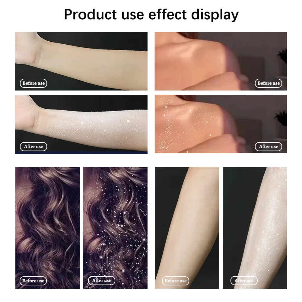 Body Liquid Highlight Shimmer Glow Makeup Long Lasting Sequin Zpaxo