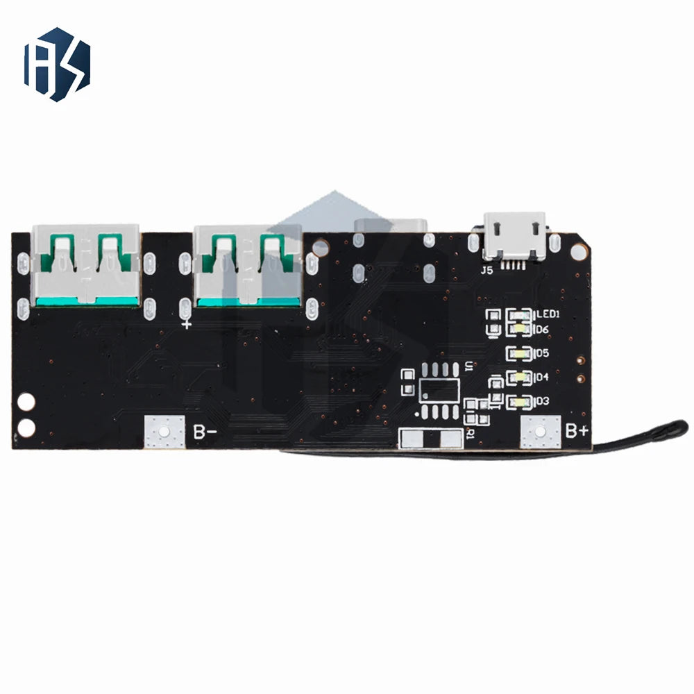 22 5W QC4 0 QC3 Fast Charge 18650 Power Bank Module Dual Type-c Micro Zpaxo