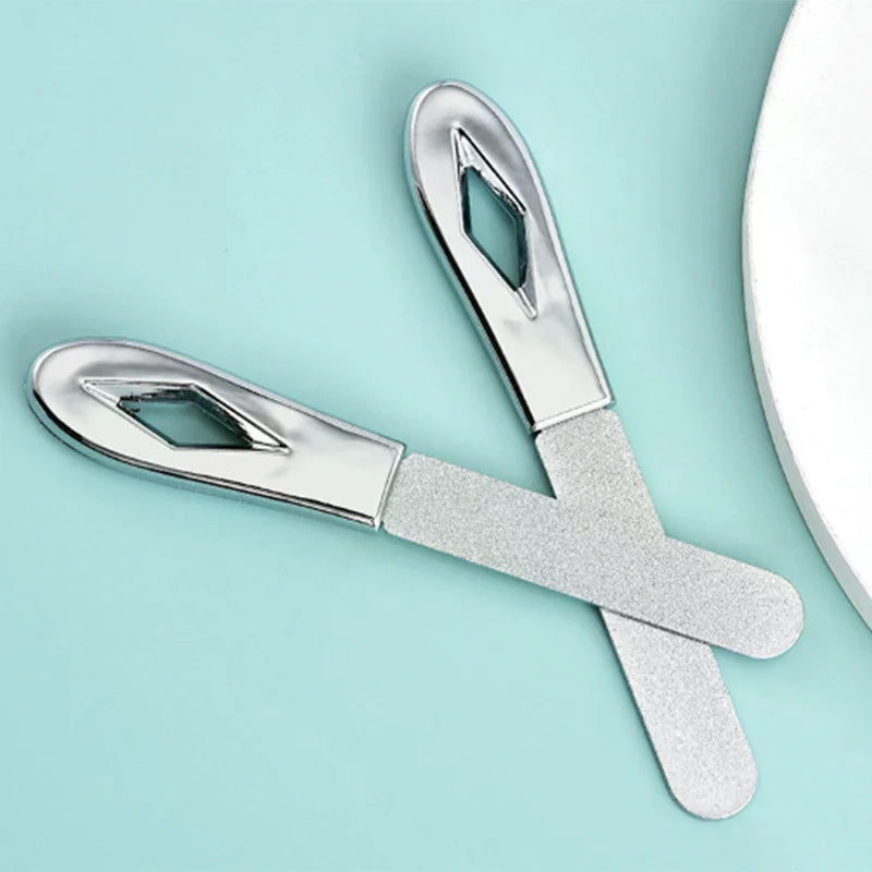 Anti-slip Handle Grit Fingernail File Easily Emery Boards Double Sided Nail Files Stainless Steel Nail Files Zpaxo