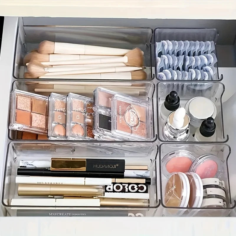 Clear Makeup Organizer 7 Stackable Drawer Dividers Cosmetics Desk Zpaxo