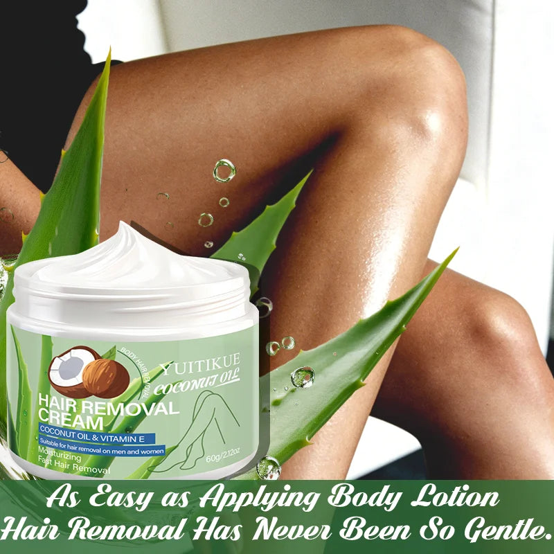 YUITIKUE Gentle Hair Removal Cream – Coconut Oil, 60g Hair Removal Cream Zpaxo