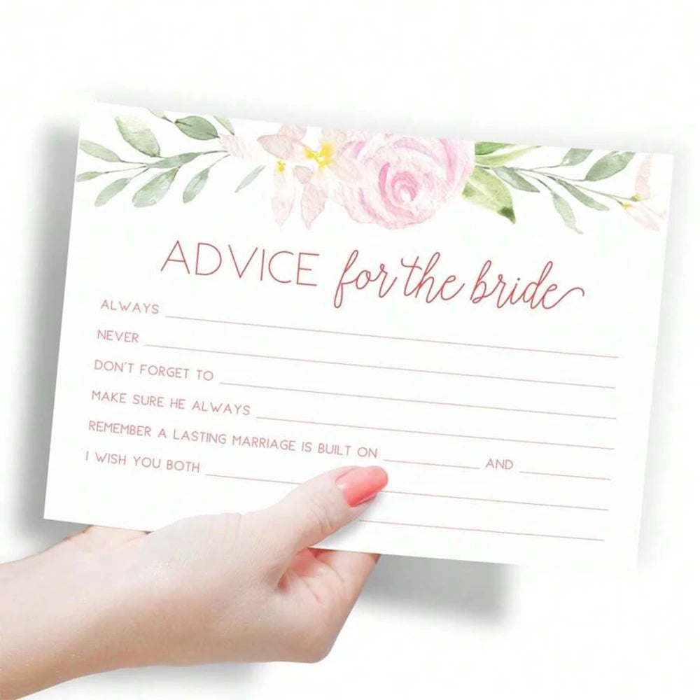 50Pcs Advice For The Bride Cards Advice and Wishes Cards for Wedding Bridal Shower Receptions Engagement Party Games Zpaxo