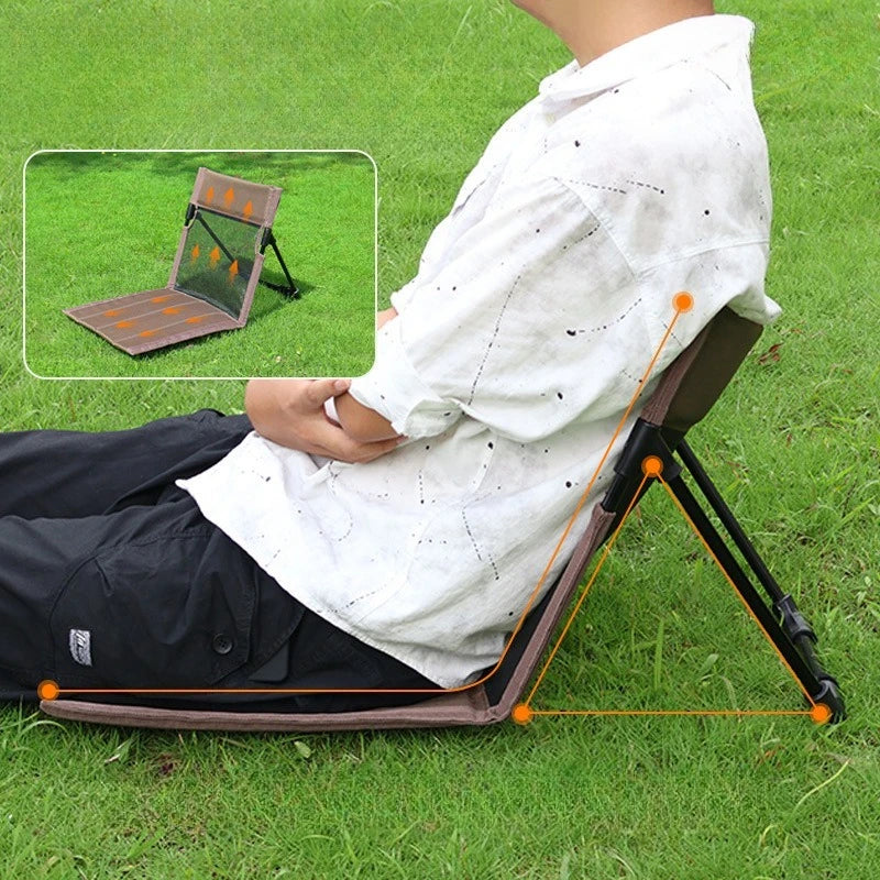 Outdoor camping backrest cushion simple beach chair portable lawn chair multifunctional foldable durable leisure chair Zpaxo