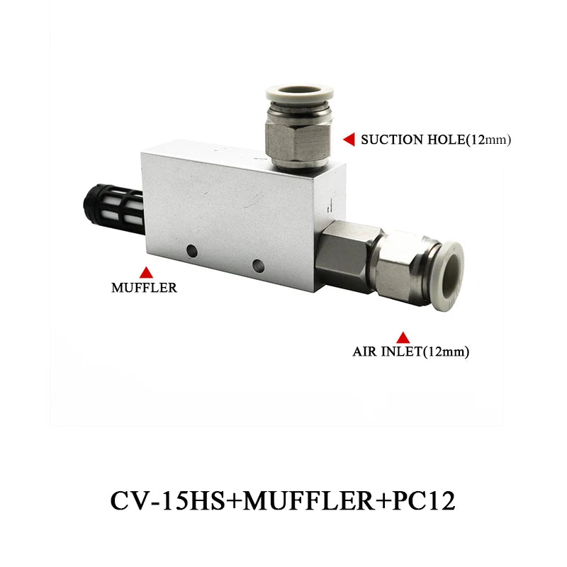 Vacuum Generator Large Flow Valve CV-15/20/25HS Manipulator Suction Cup Negative Pressure Switch Control Pneumatic Accessories Zpaxo CV-15HS-12mm