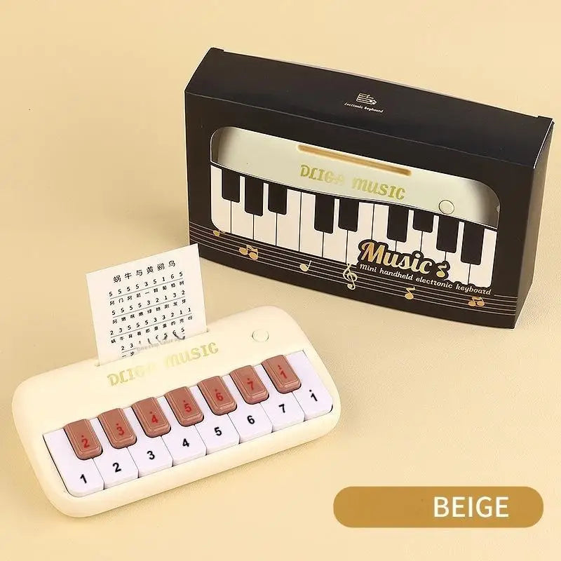 Digital 15-Key Mini Keyboard Young Children Portable Educational Zpaxo Beige