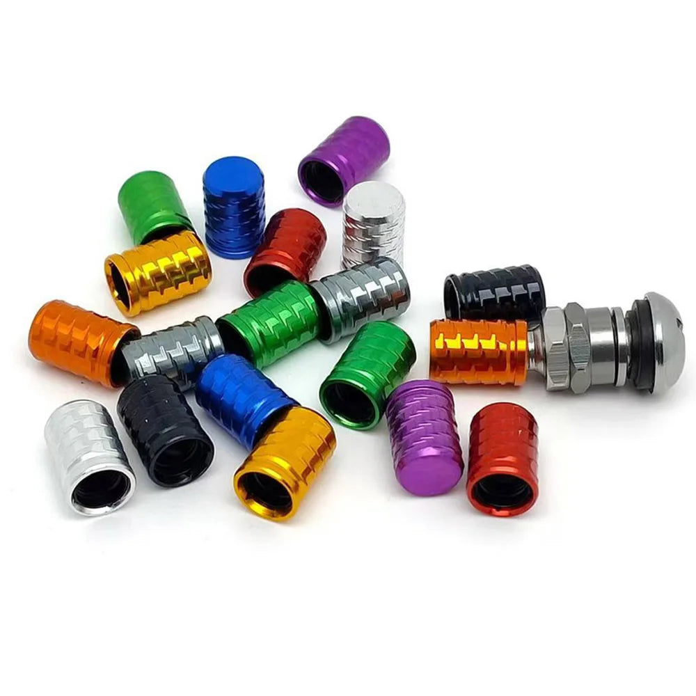 4-Pack Aluminum Tire Valve Stem Caps – Cars, Trucks & Bikes