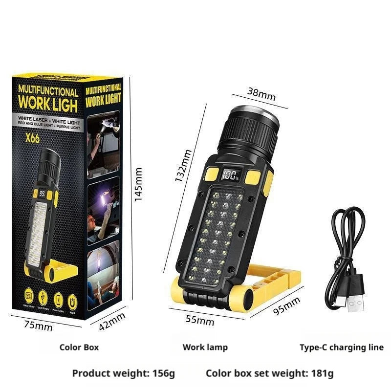 ESMARTER Rechargeable Magnetic Work Flashlight – UV & LED