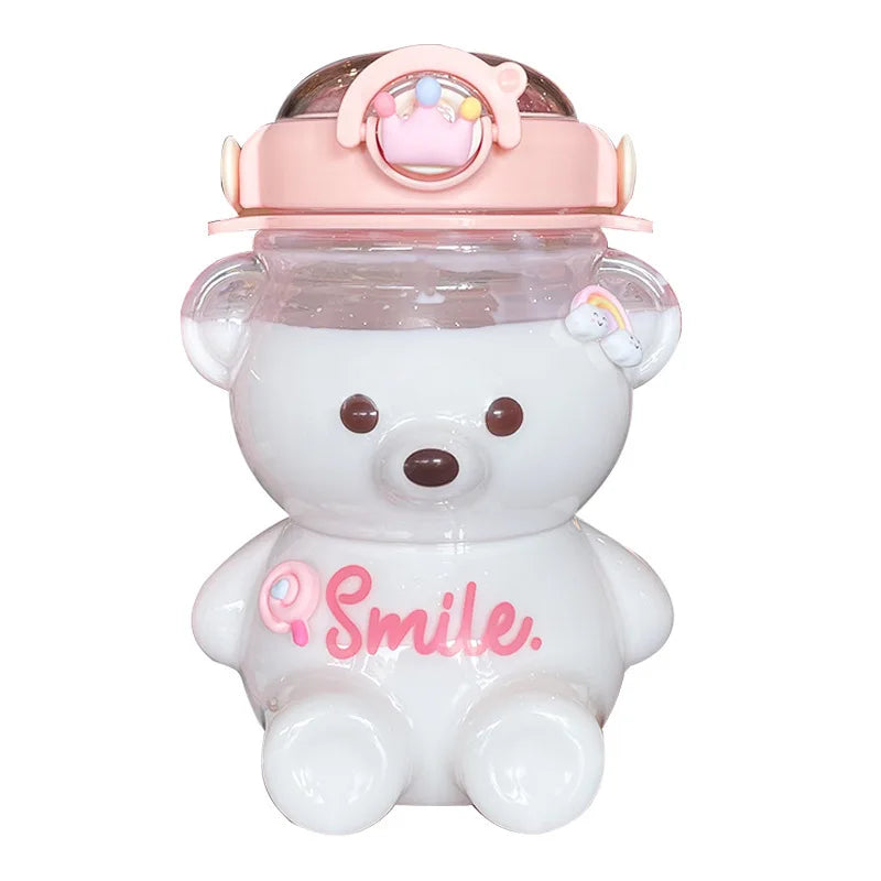 Hot 1000ml Cute Bear Cup Various Modes of Tumbler with Straw Kawaii Water Bottle for Girl Kid Outdoor Drinking Kettle Zpaxo