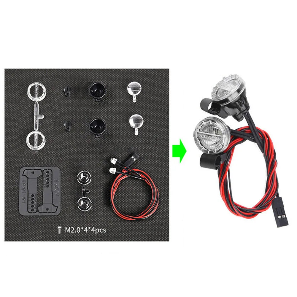 LED Spotlight Headlights Dome Light Axial TRX4 SCX10 1 10 8 RC