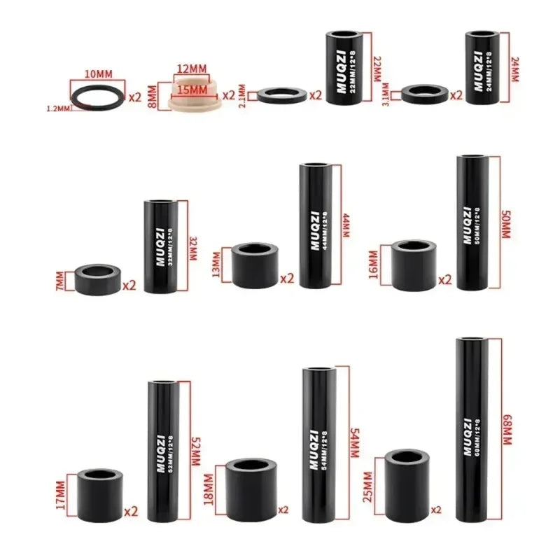 MTB Rear Shock DU Bushing Sleeve – ID 8mm OD 12mm, 22–68mm